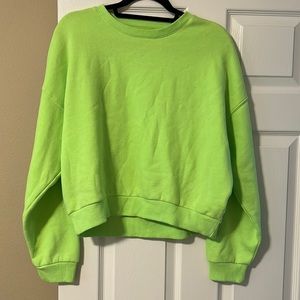 Neon green cropped sweatshirt
